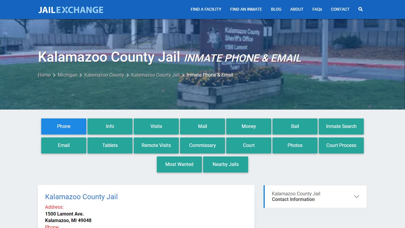 Inmate Phone - Kalamazoo County Jail, MI - Jail Exchange